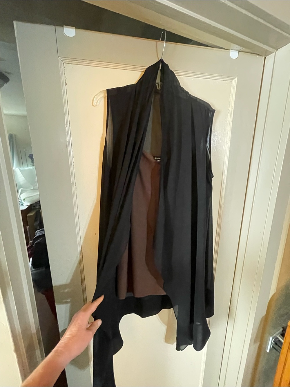 Eileen Fisher Brown Tank and Silk Draped Duster Set Jacket L
